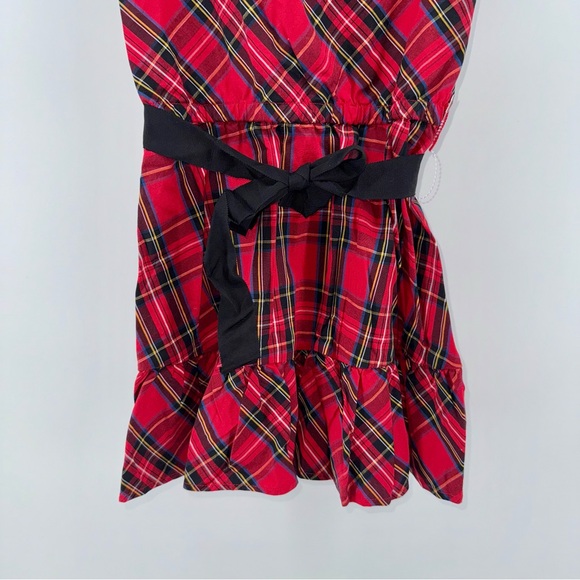 Crewcuts Girls Christmas Plaid Dress with Black Tie Belt - Picture 4 of 5